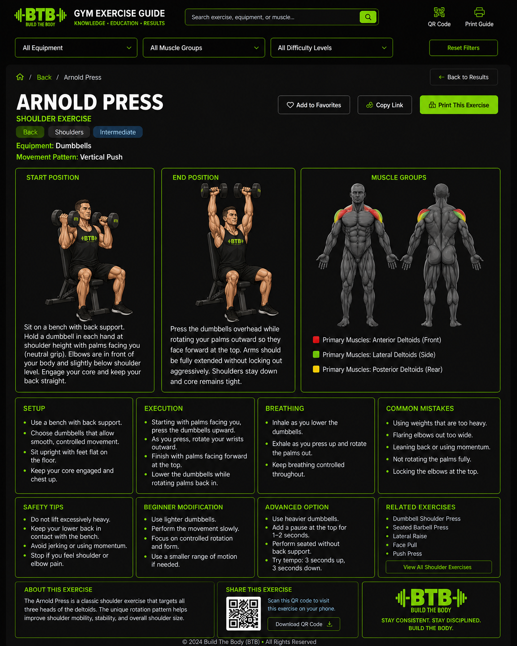 Arnold Press exercise guide