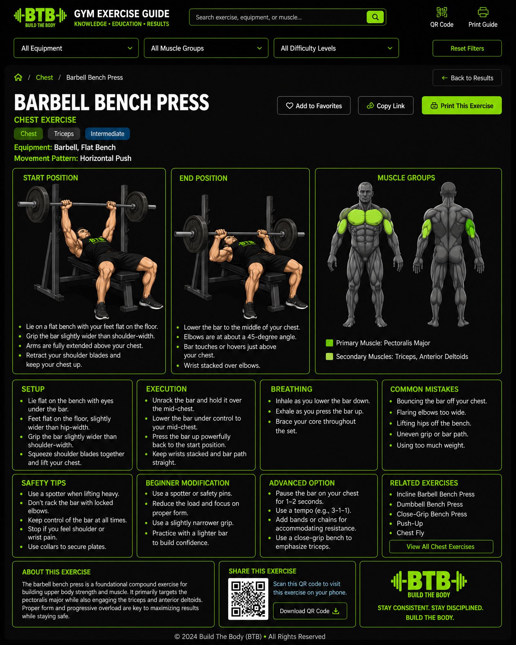 Barbell Bench Press exercise guide