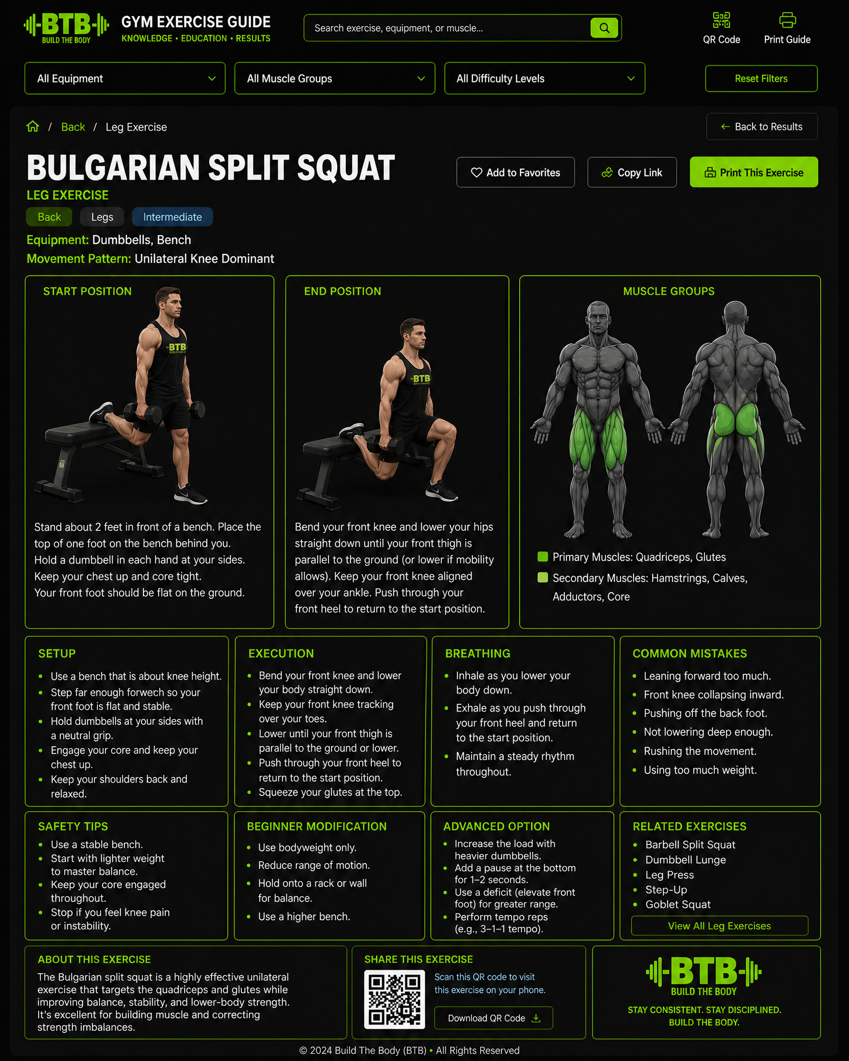 Bulgarian Split Squat exercise guide