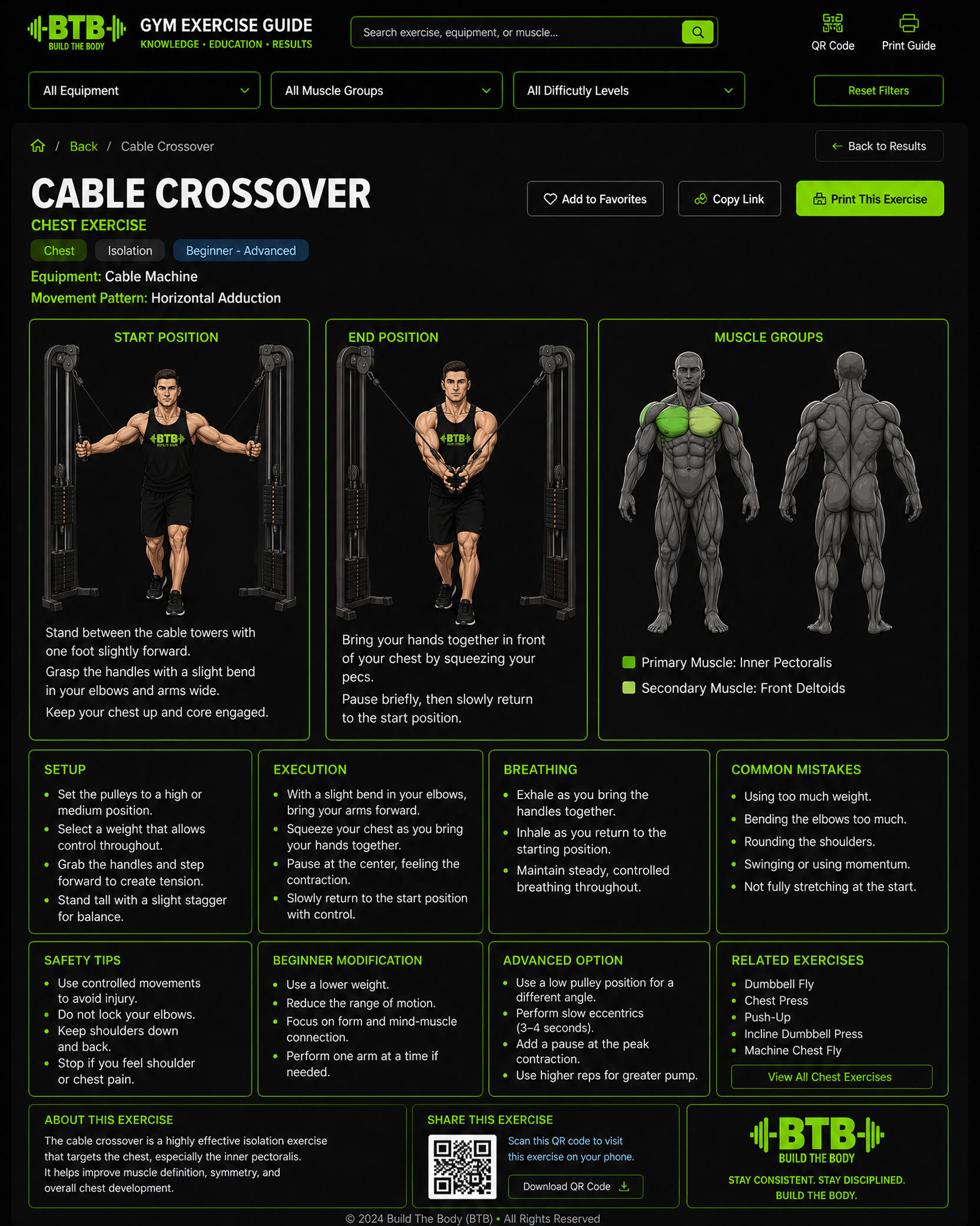 Cable Crossover exercise guide