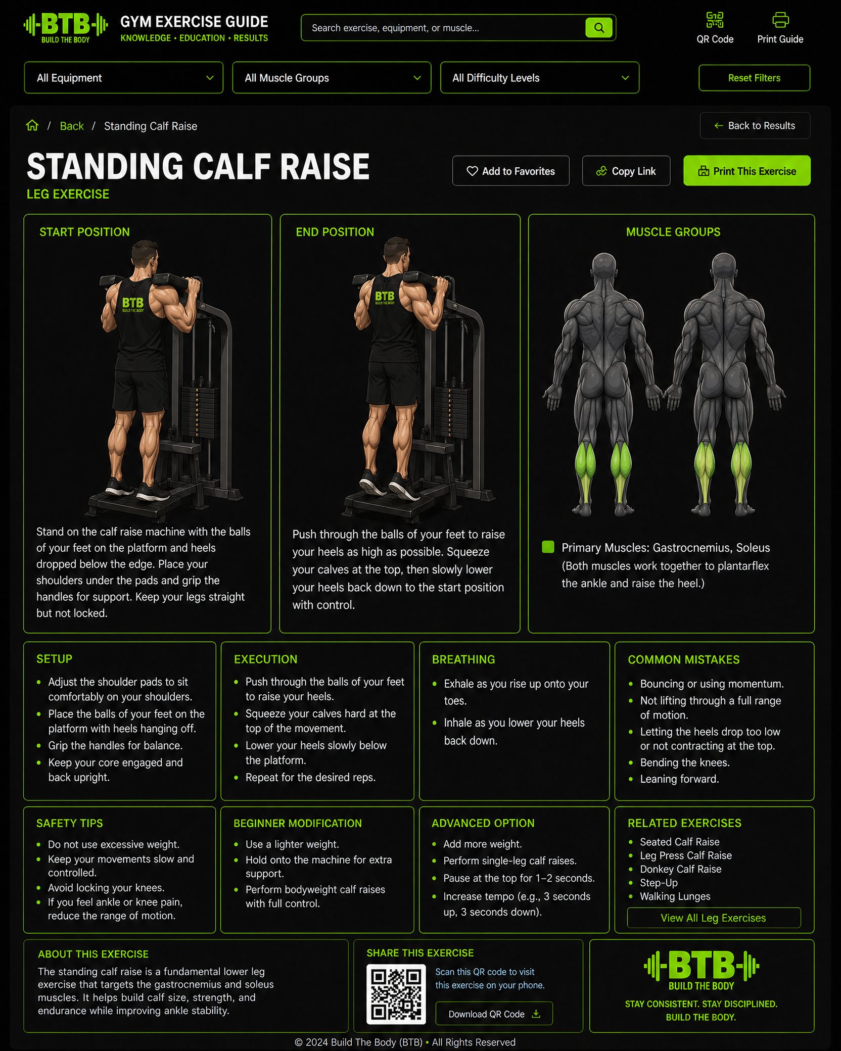 Standing Calf Raise exercise guide
