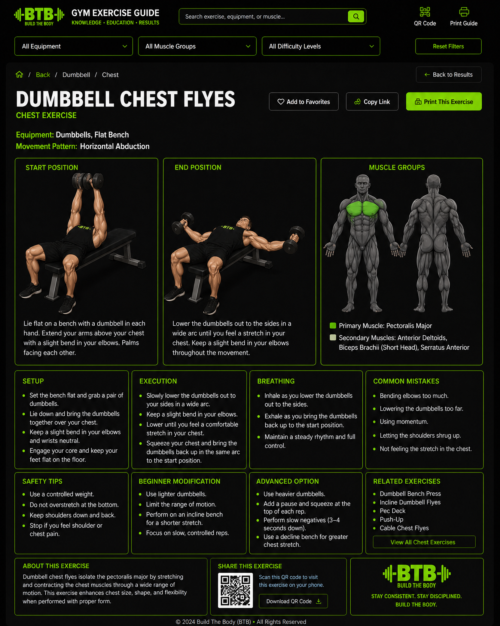 Dumbbell Chest Flyes exercise guide