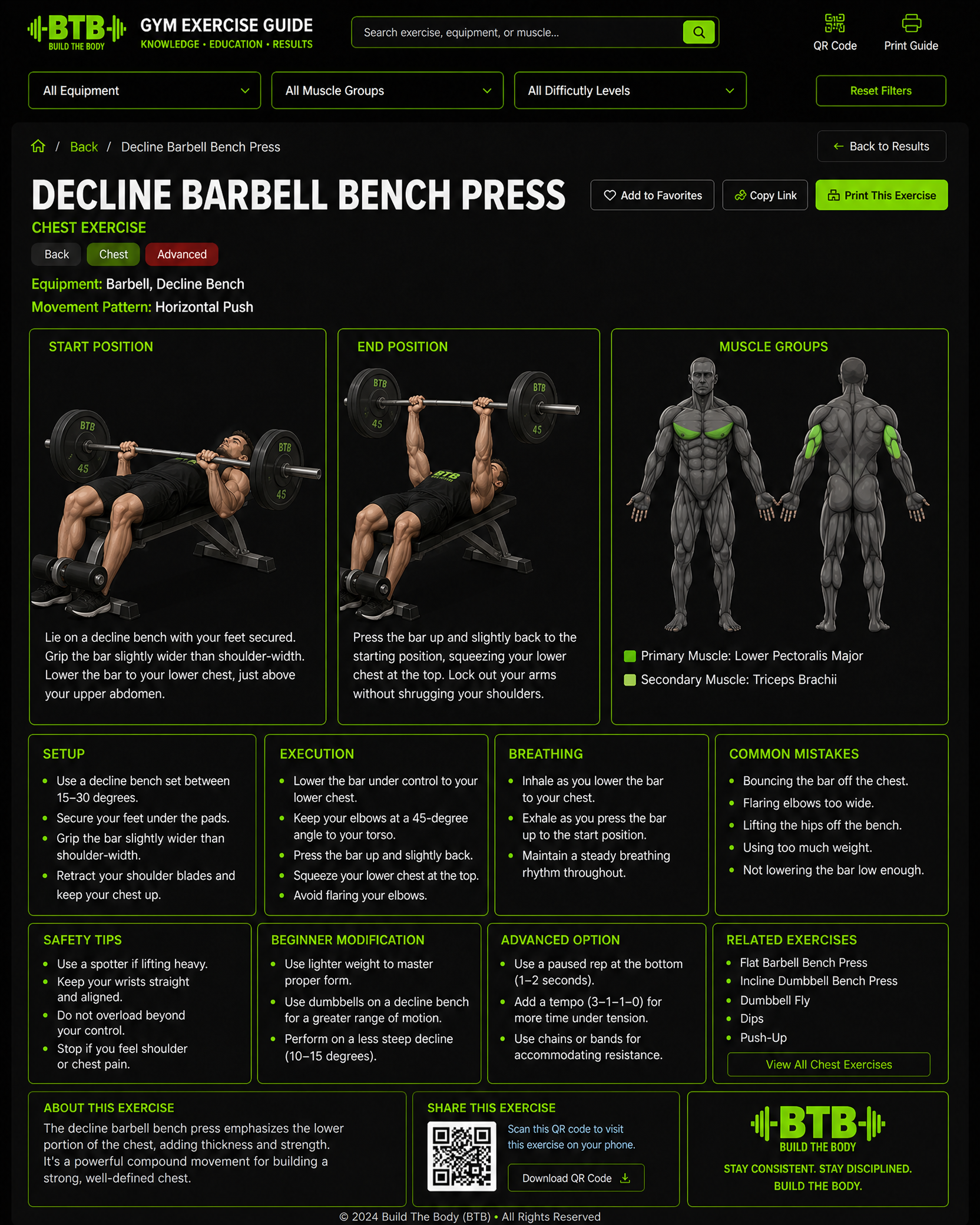 Decline Bench Press exercise guide
