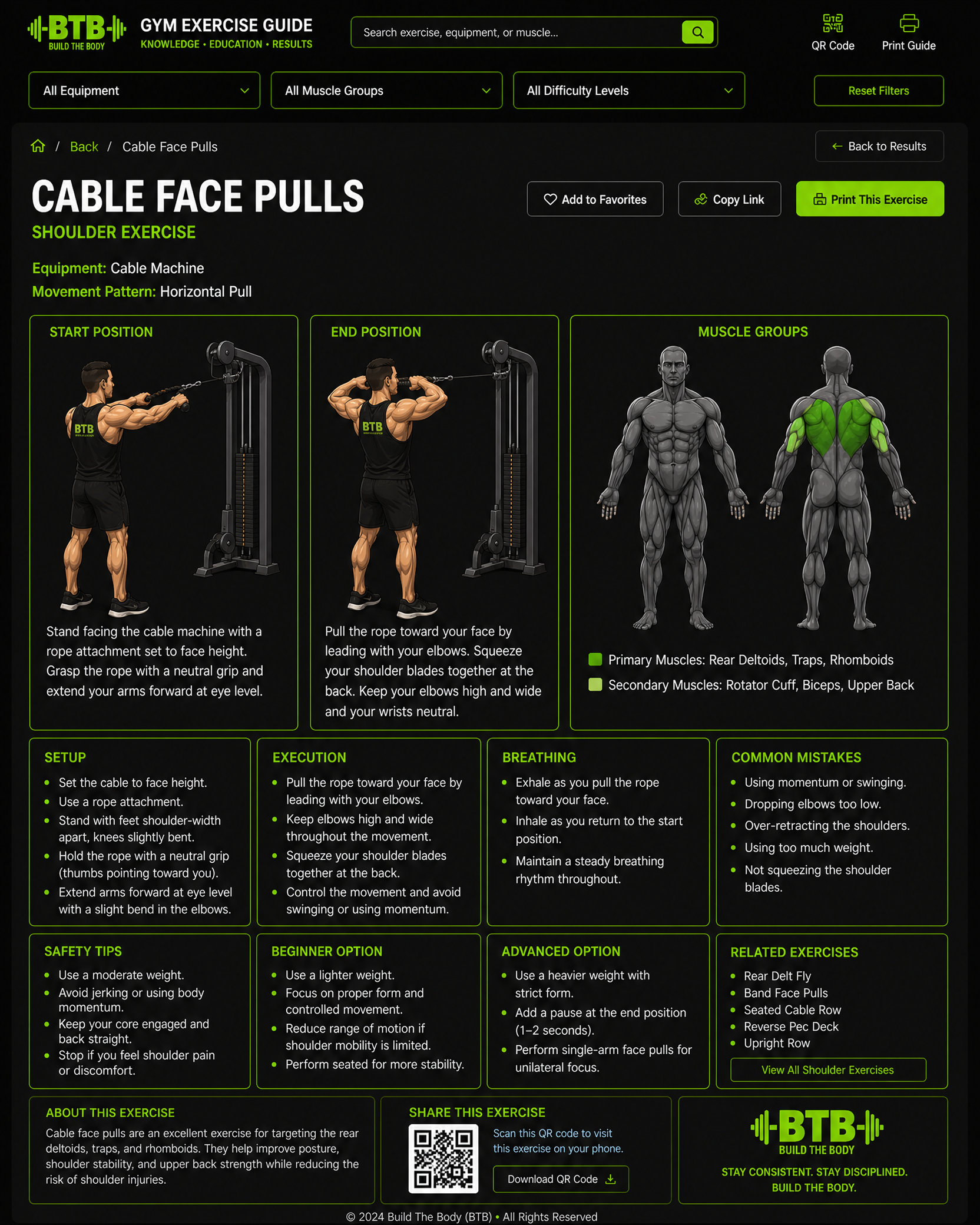 Cable Face Pulls exercise guide
