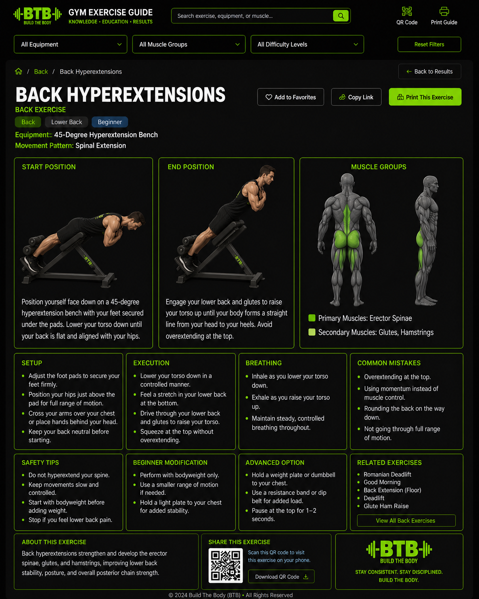 Back Hyperextensions exercise guide