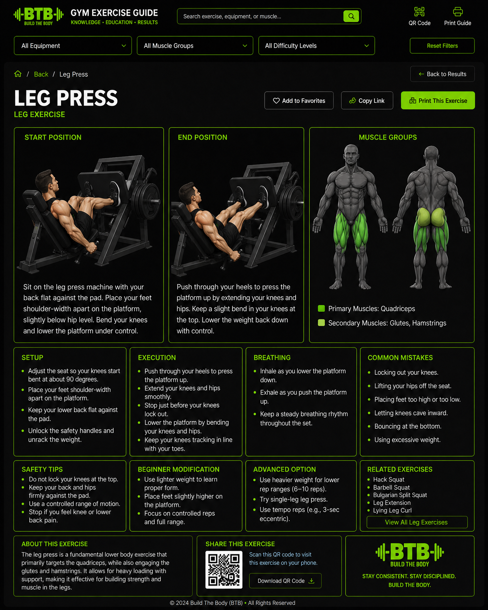 Leg Press exercise guide