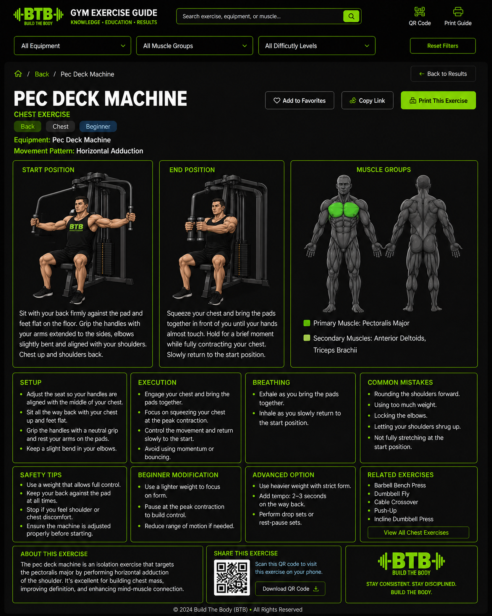 Pec Deck Machine exercise guide