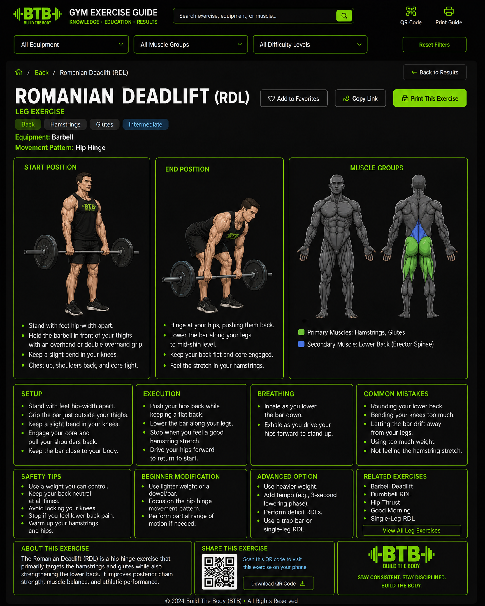 Romanian Deadlift exercise guide