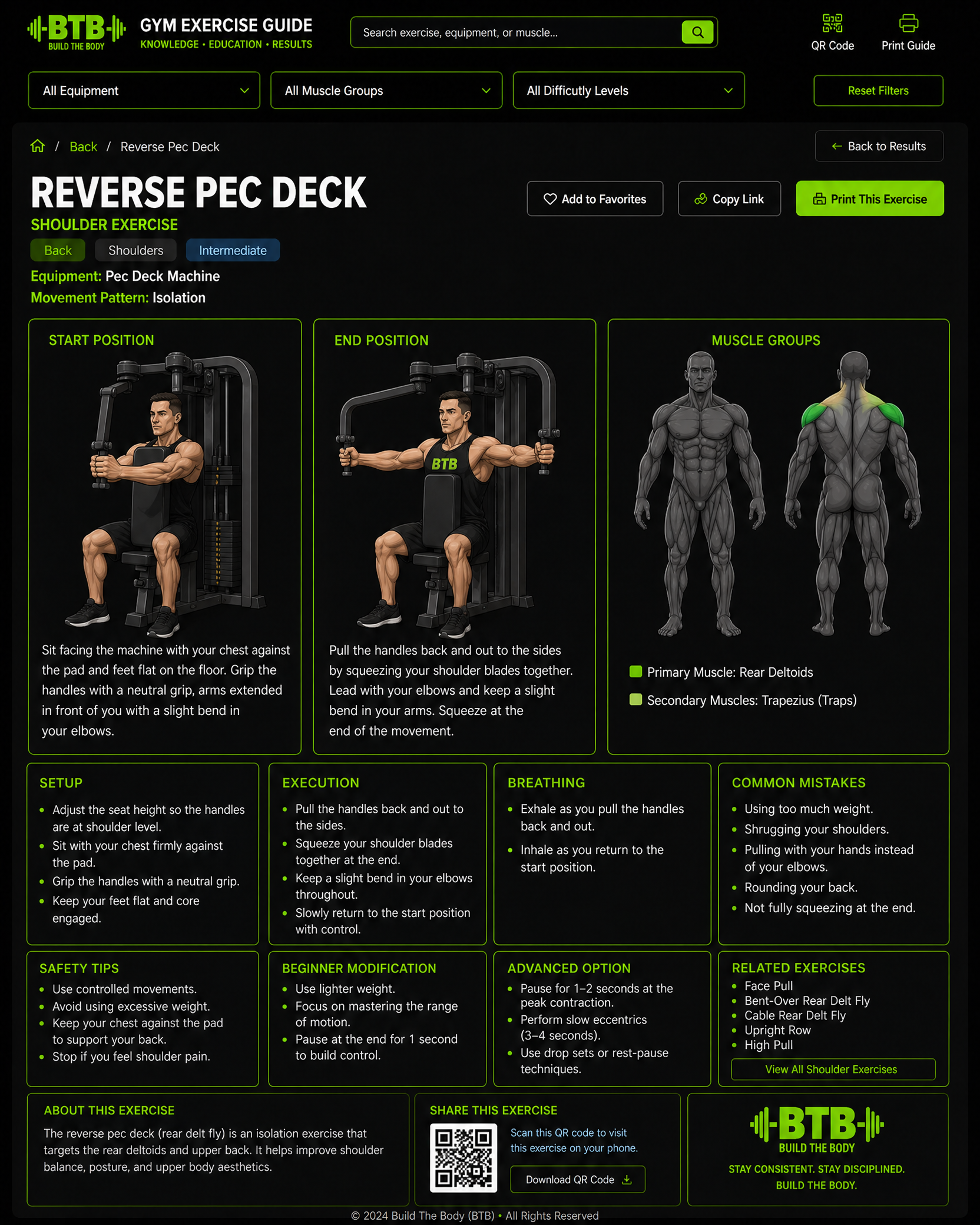 Reverse Pec Deck exercise guide