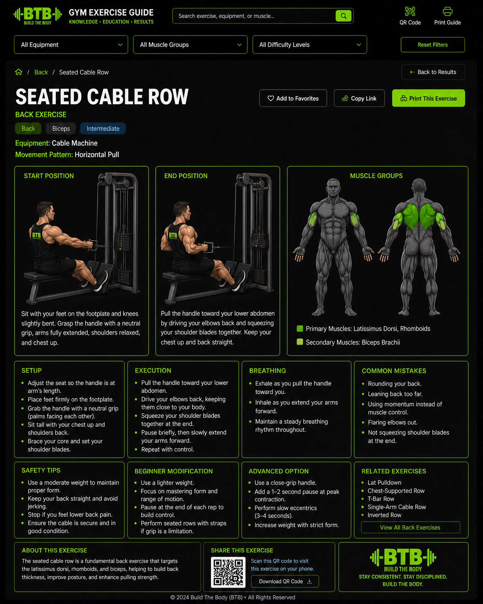 Seated Cable Row exercise guide